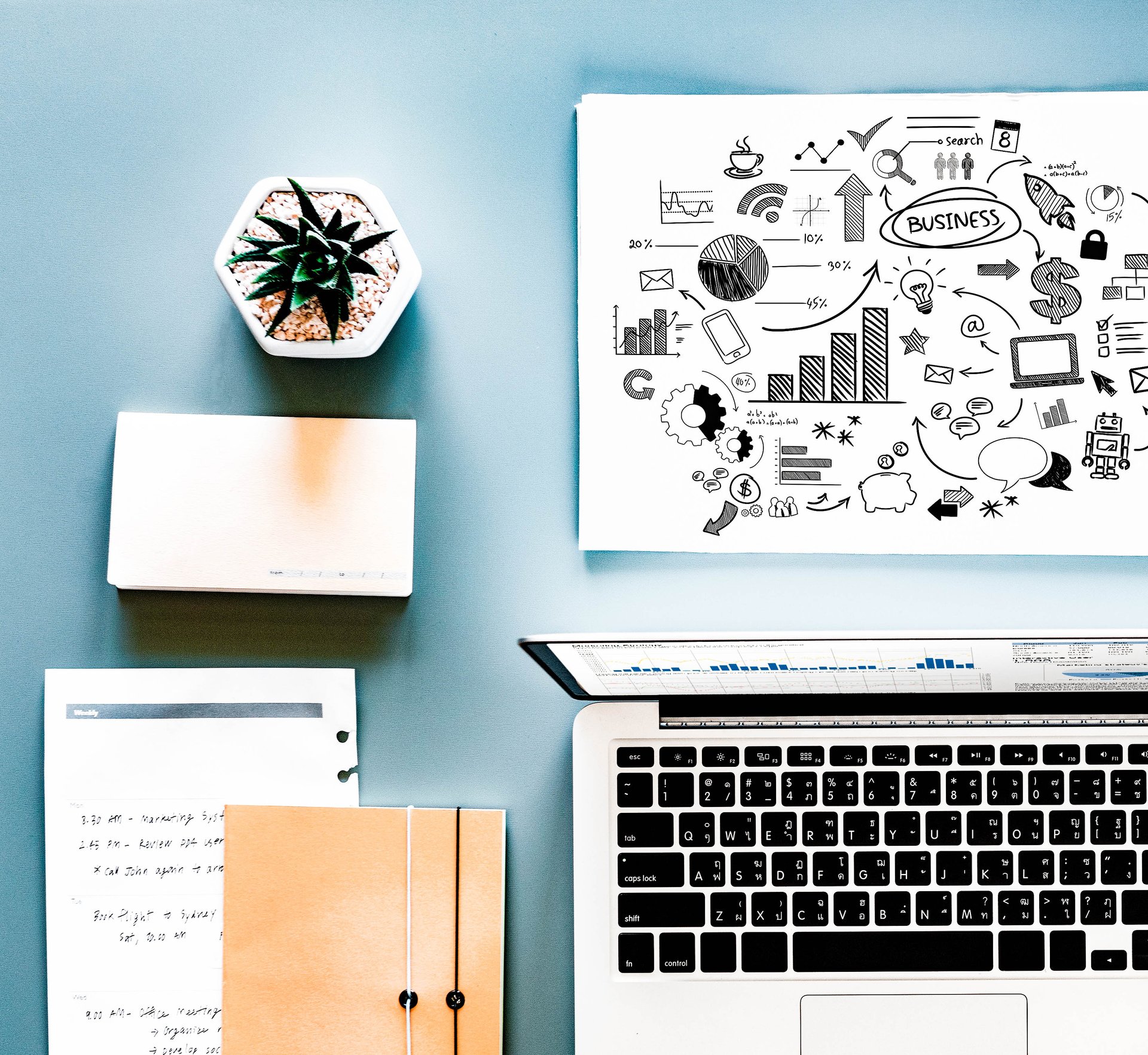 Blue desk