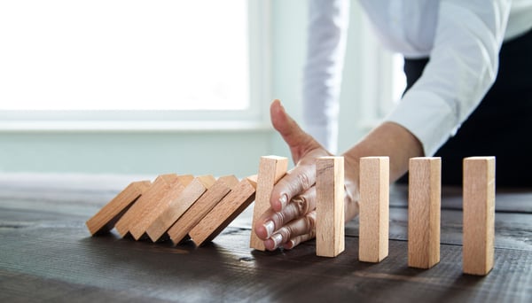 Risk assessment demonstrated with bricks